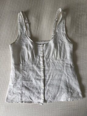 Hollister White Button-Front Camisole Tank